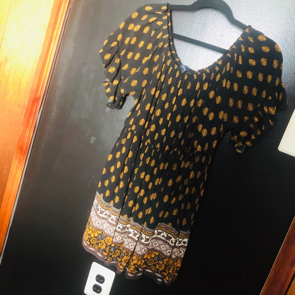 Short little black and gold dress for fall!